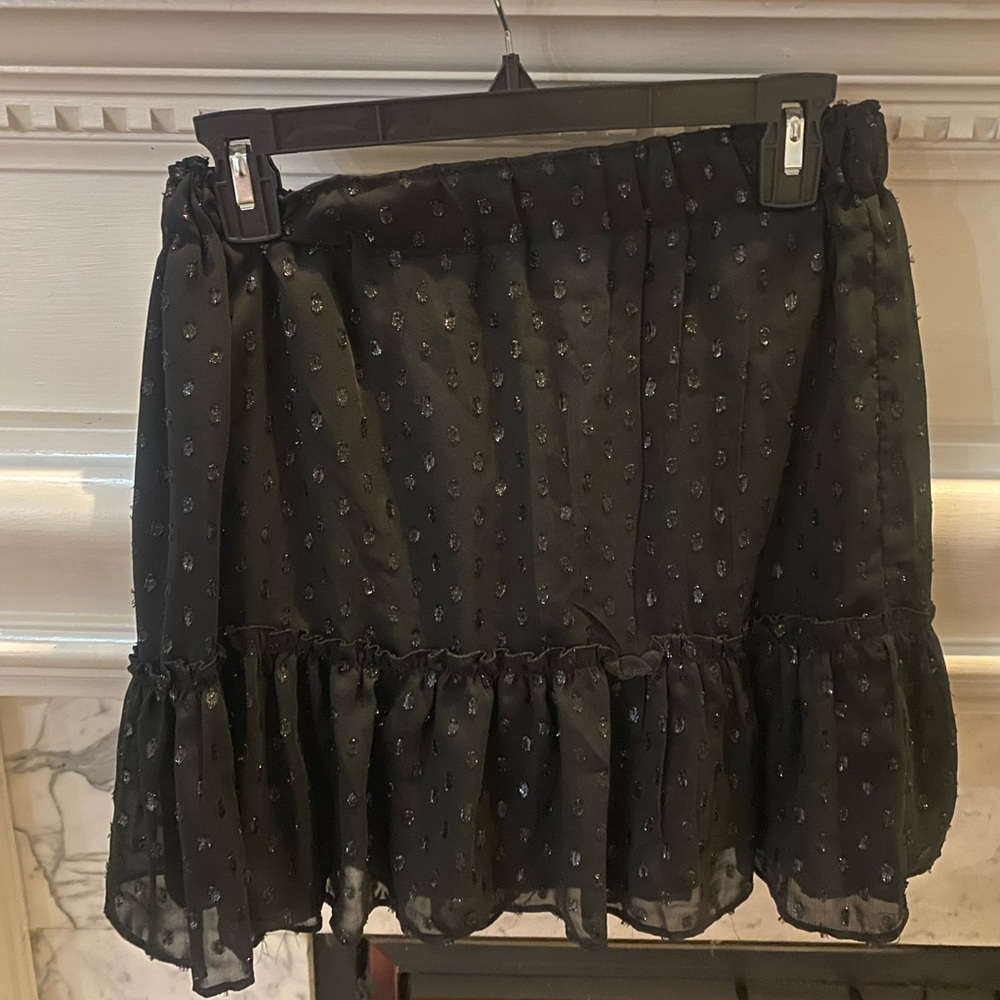 Black Poka Dot Sparkle Skirt Size S - New with Tags